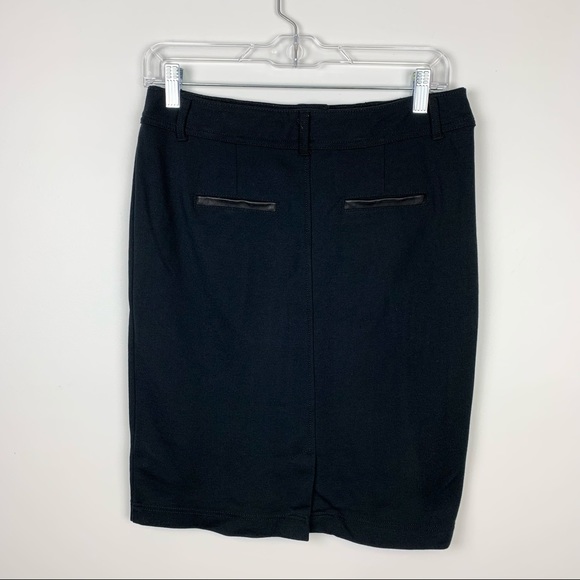 Esprit Black Leather Pocket Above The Knee Skirt - Picture 2 of 5